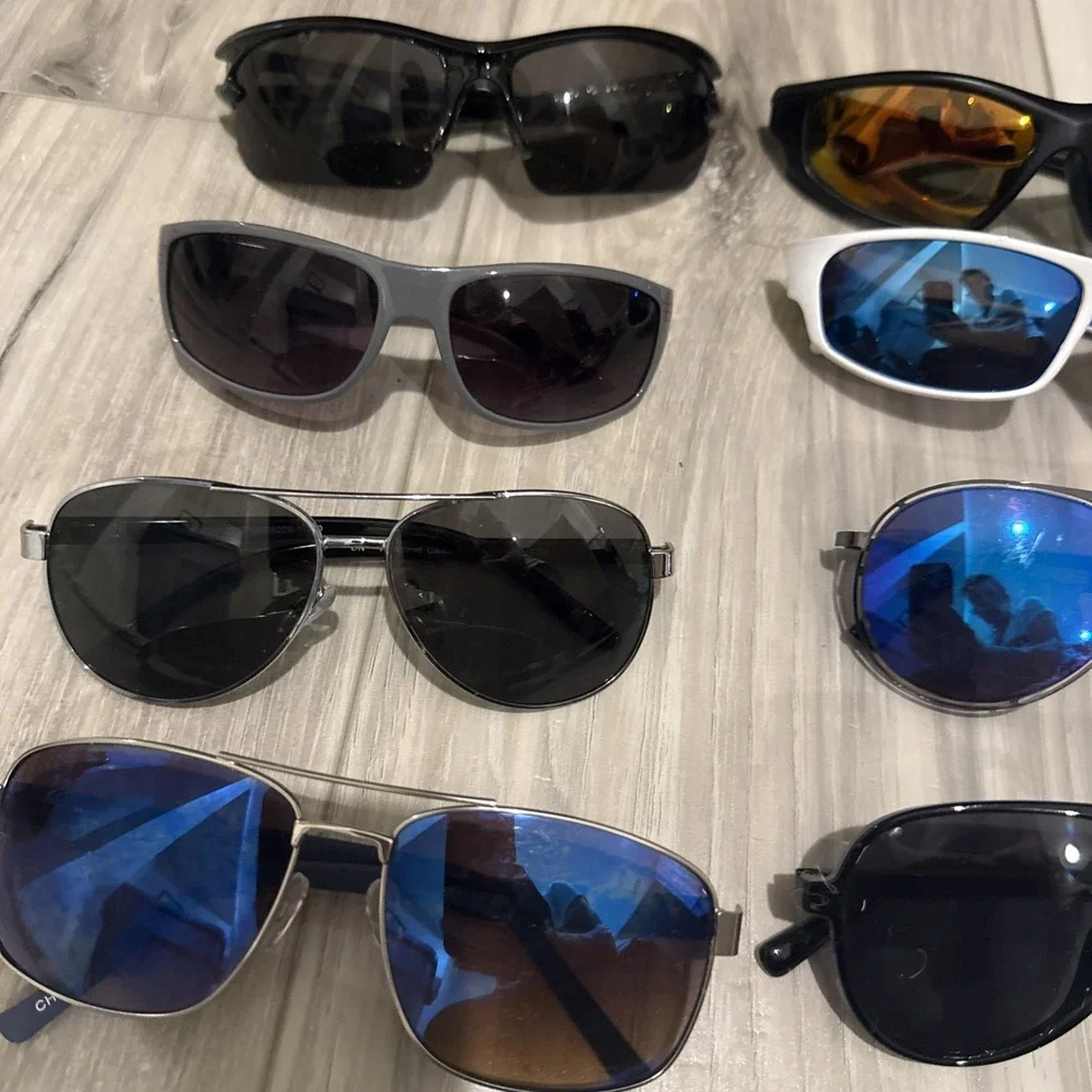 Wholesale Bulk Lot of 12 Men Sunglasses: aviator Wrap/Fishing all pairs included